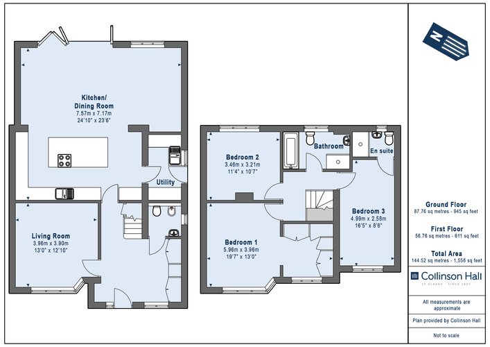 3 Bedroom House for sale in Hammers Gate, St. Albans, Hertfordshire, AL2 Collinson Hall